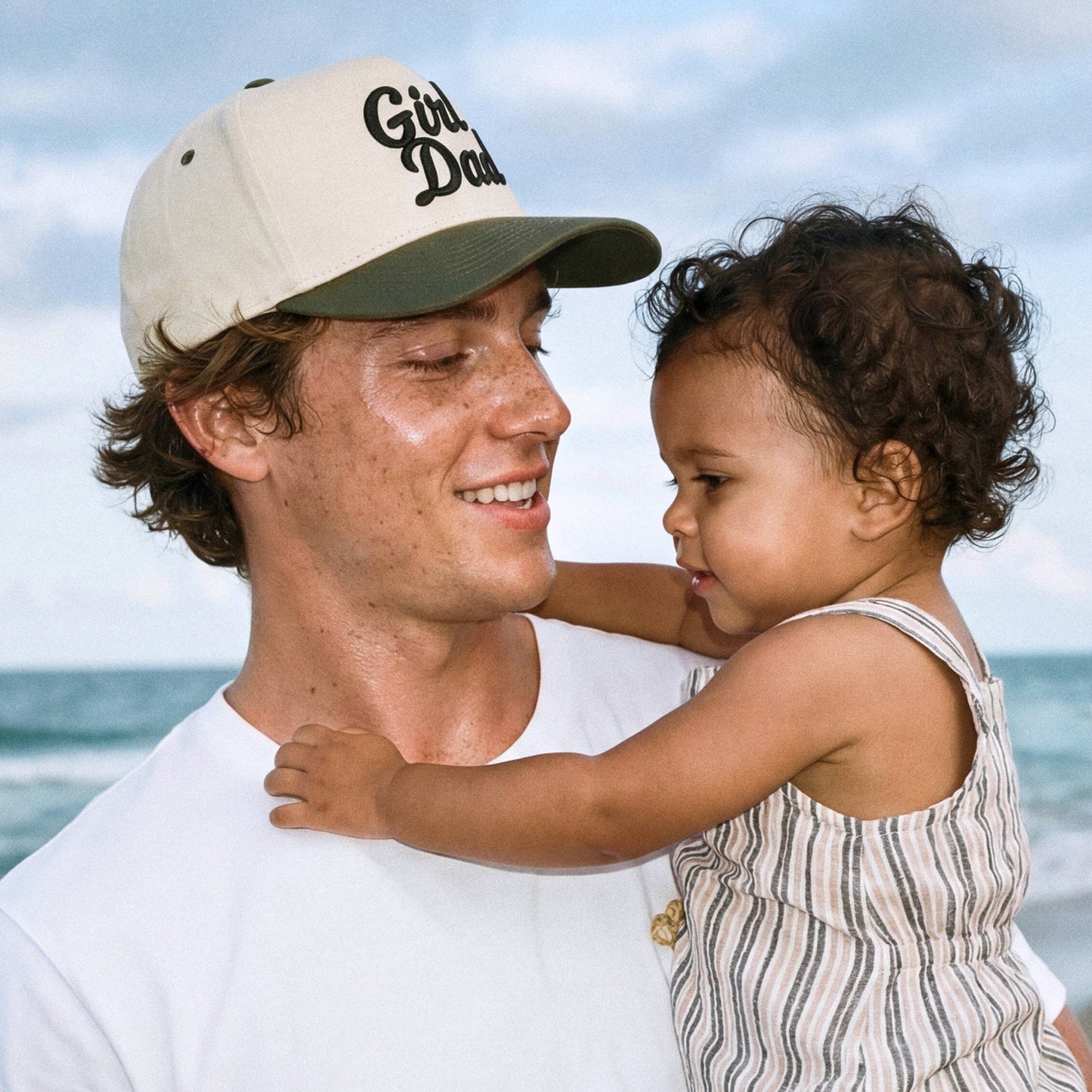 GIRL DAD Letter Embroidered on Two Tone Trucker Hat