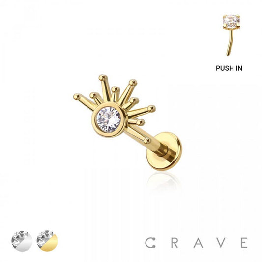 Starburst Threadless Push In Body Jewelry Ring