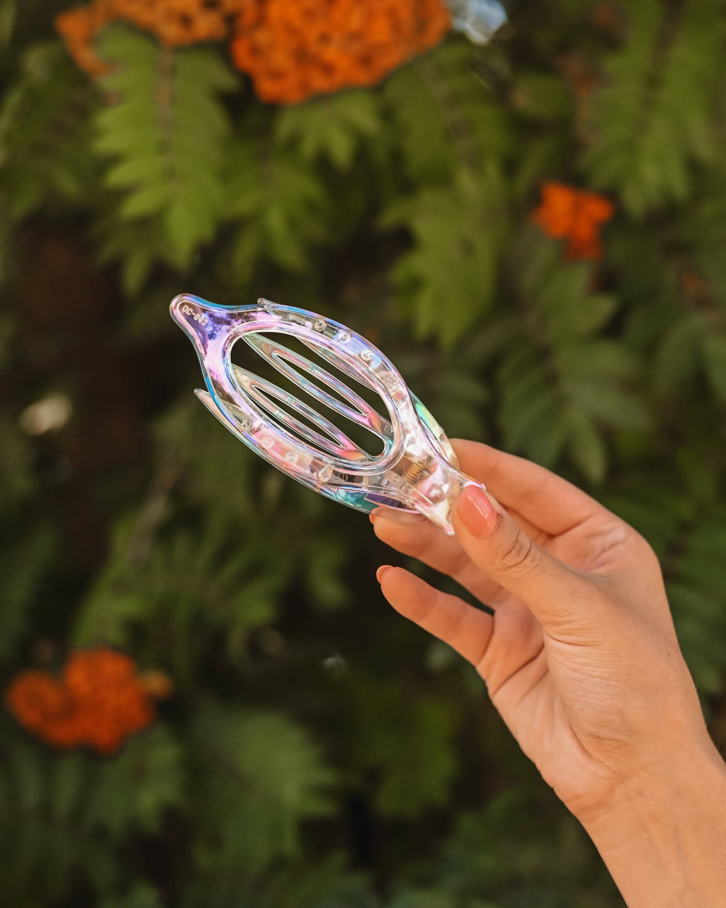 Iridescent Holographic Lay Flat Wide Hair Clip