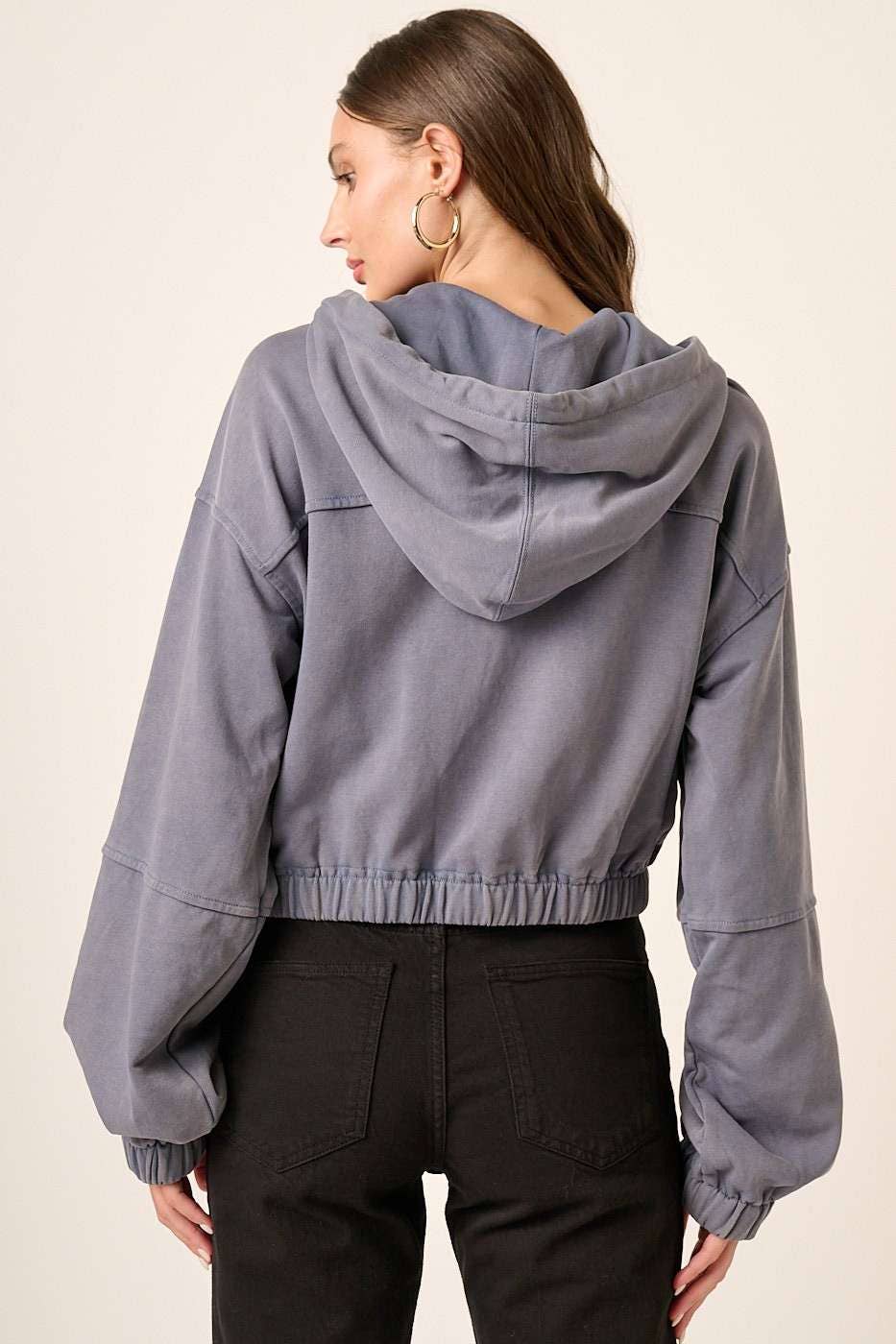 Leah-Washed French Terry Knit Jacket
