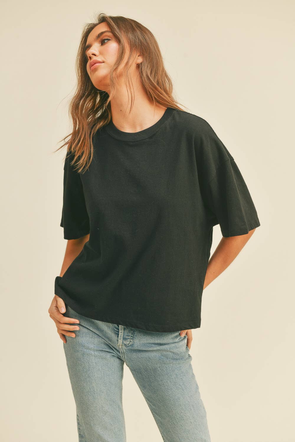 Blank Long Cropped T-Shirt
