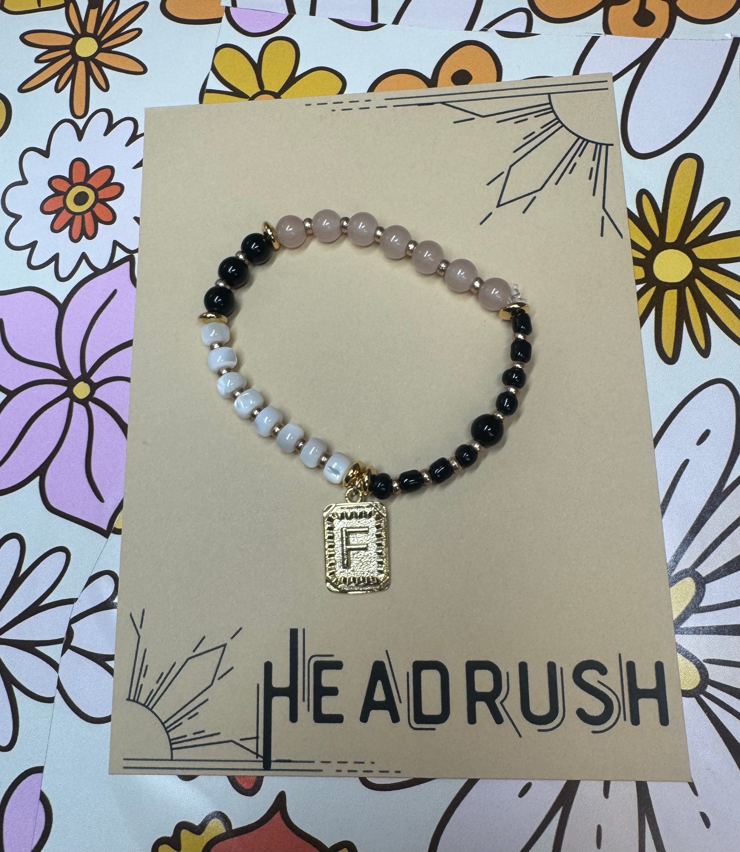 Customized Hand Crafted Beaded Initial Bracelet