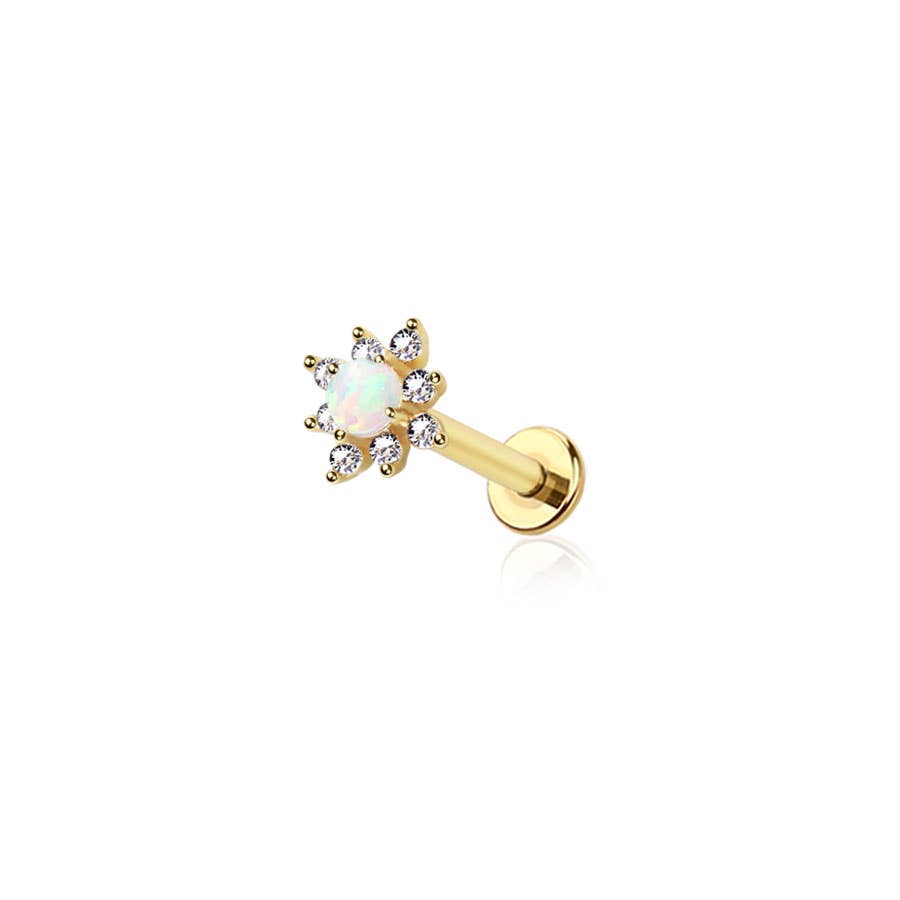 Opal Comet Threadless Push In Body Jewelry Ring