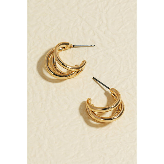 Triple Layered Tube Hoop Earrings: G