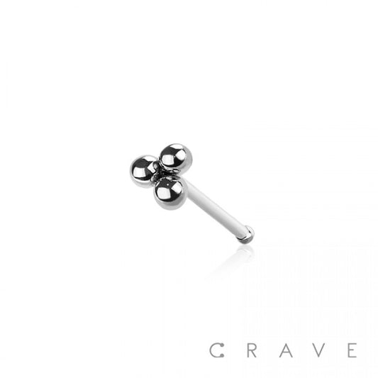 Triple Micro Bead Surgical Steel Nose Ring