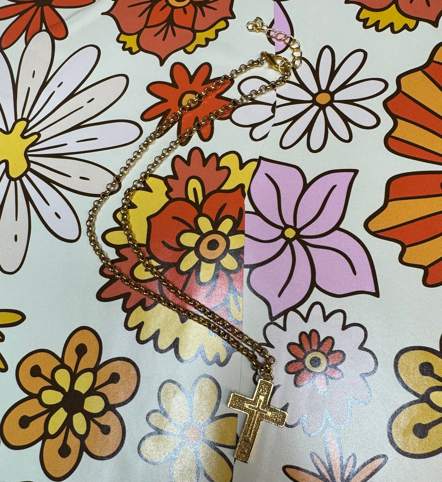 Gold Cross Chain Necklace