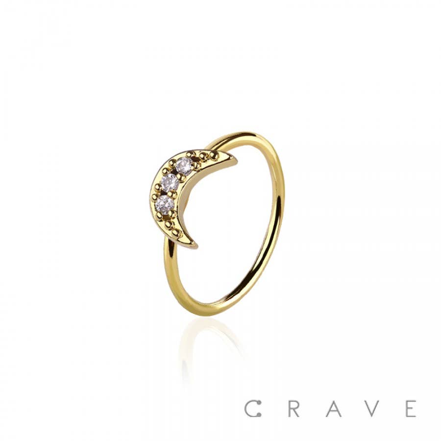 Crescent Moon Nose Hoop Ring