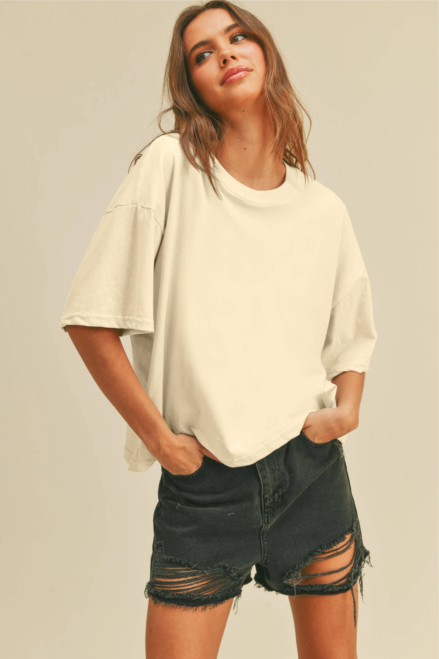 Blank Long Cropped T-Shirt