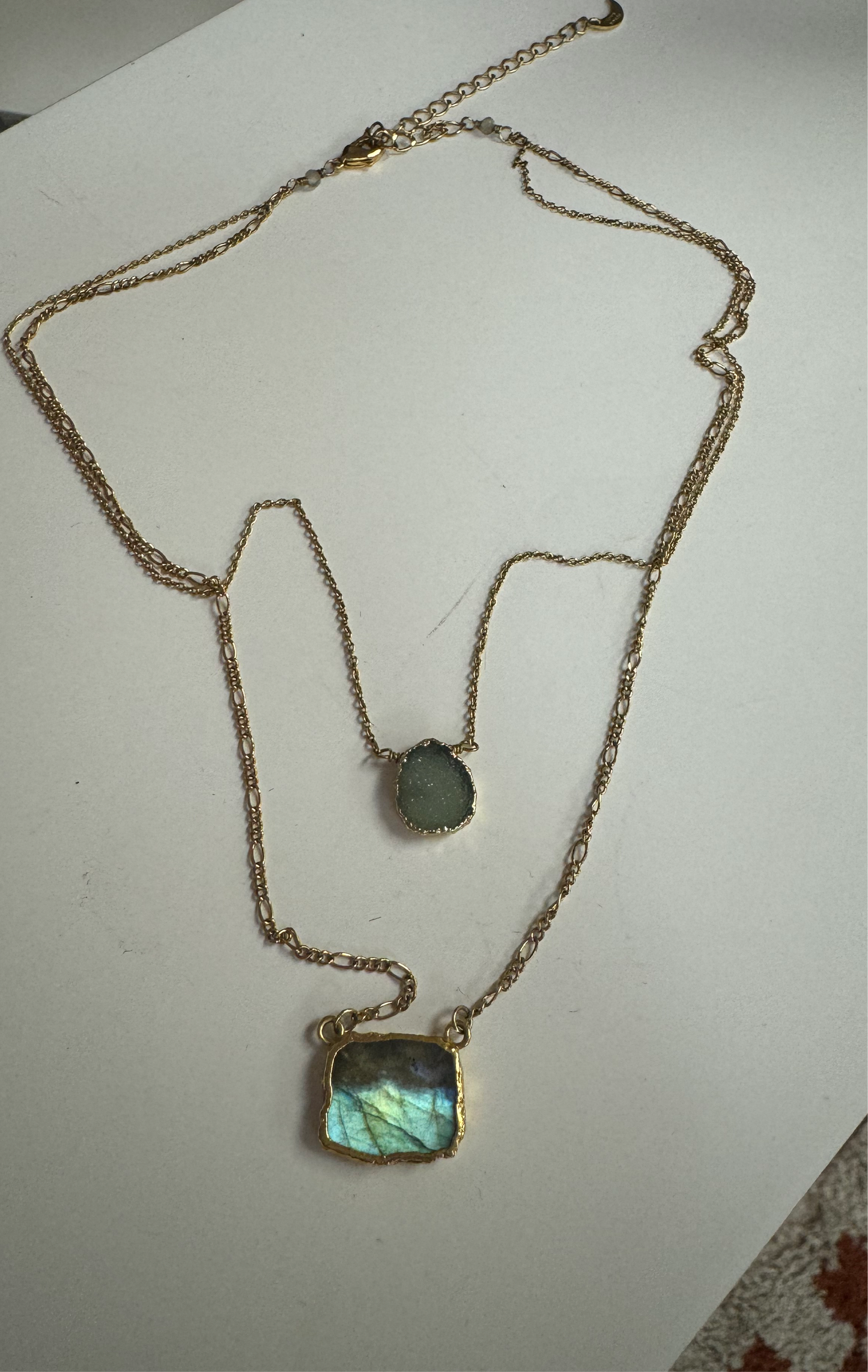 Double layered stone necklace