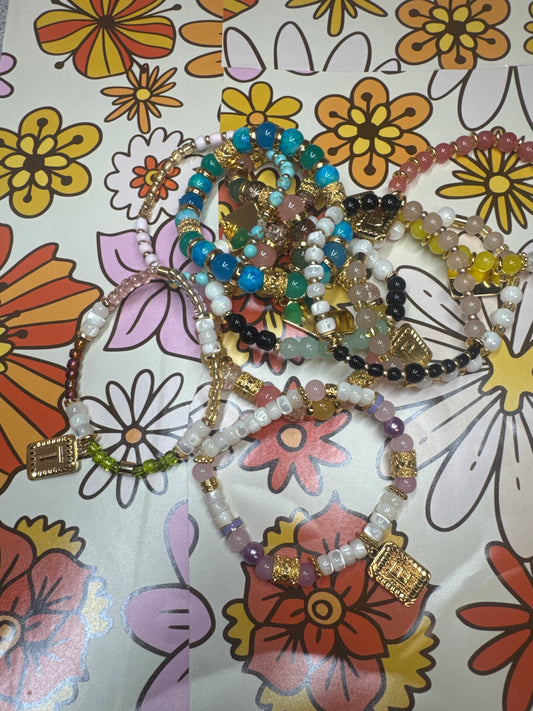 Customized Hand Crafted Beaded Initial Bracelet