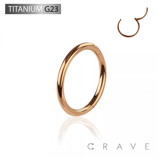 IMPLANT GRADE TITANIUM ROSE GOLD HINGED SEGMENT RING