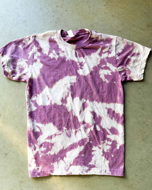 Mauve Tie Dye Tee | Hand Bleached