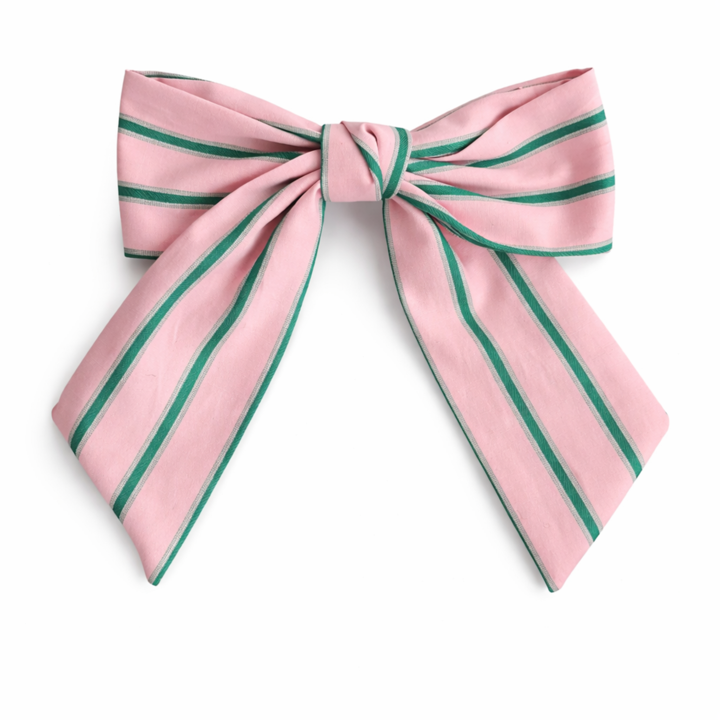 Striped Ribbon Bow Hair Clip – Classic Preppy Style