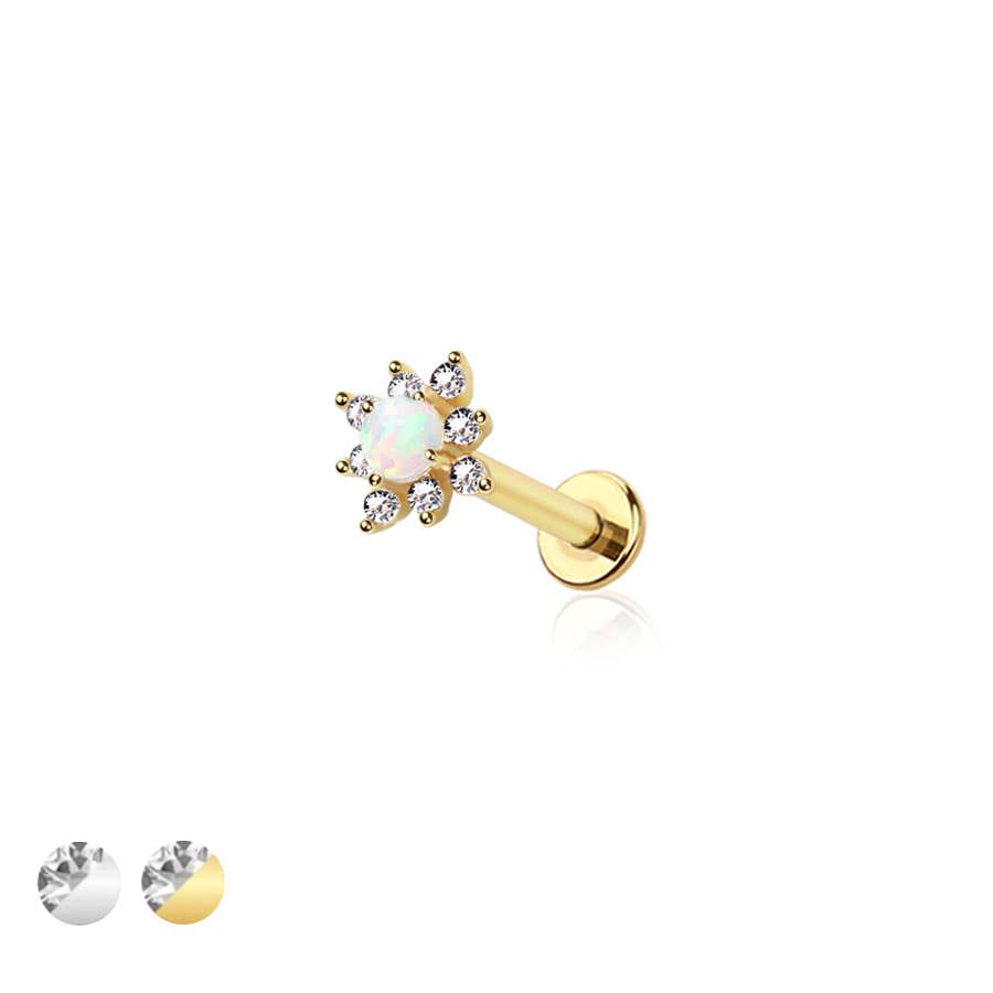 Opal Comet Threadless Push In Body Jewelry Ring