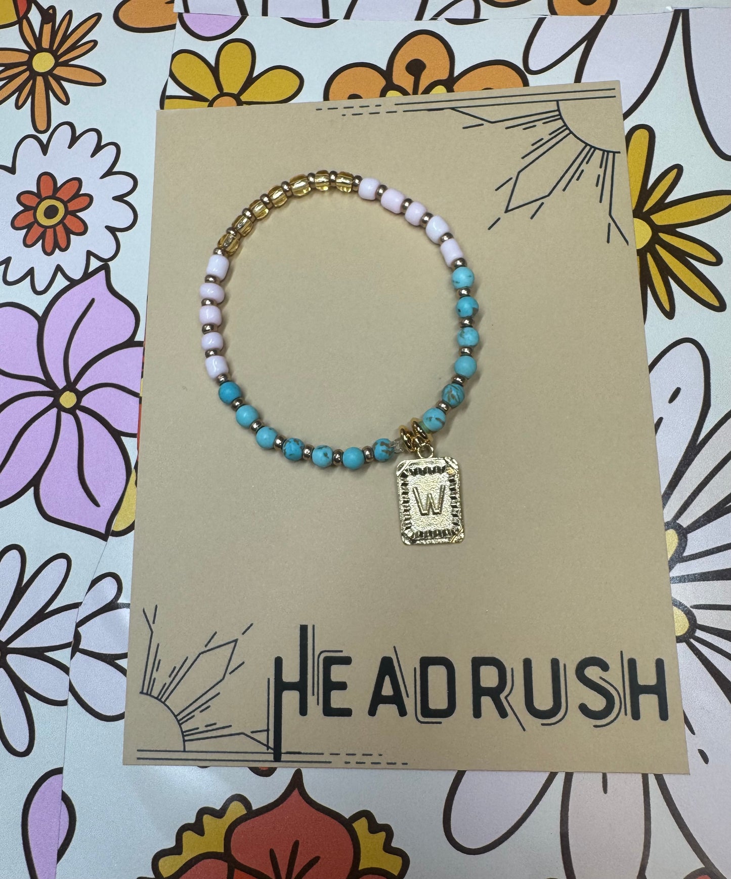 Customized Hand Crafted Beaded Initial Bracelet