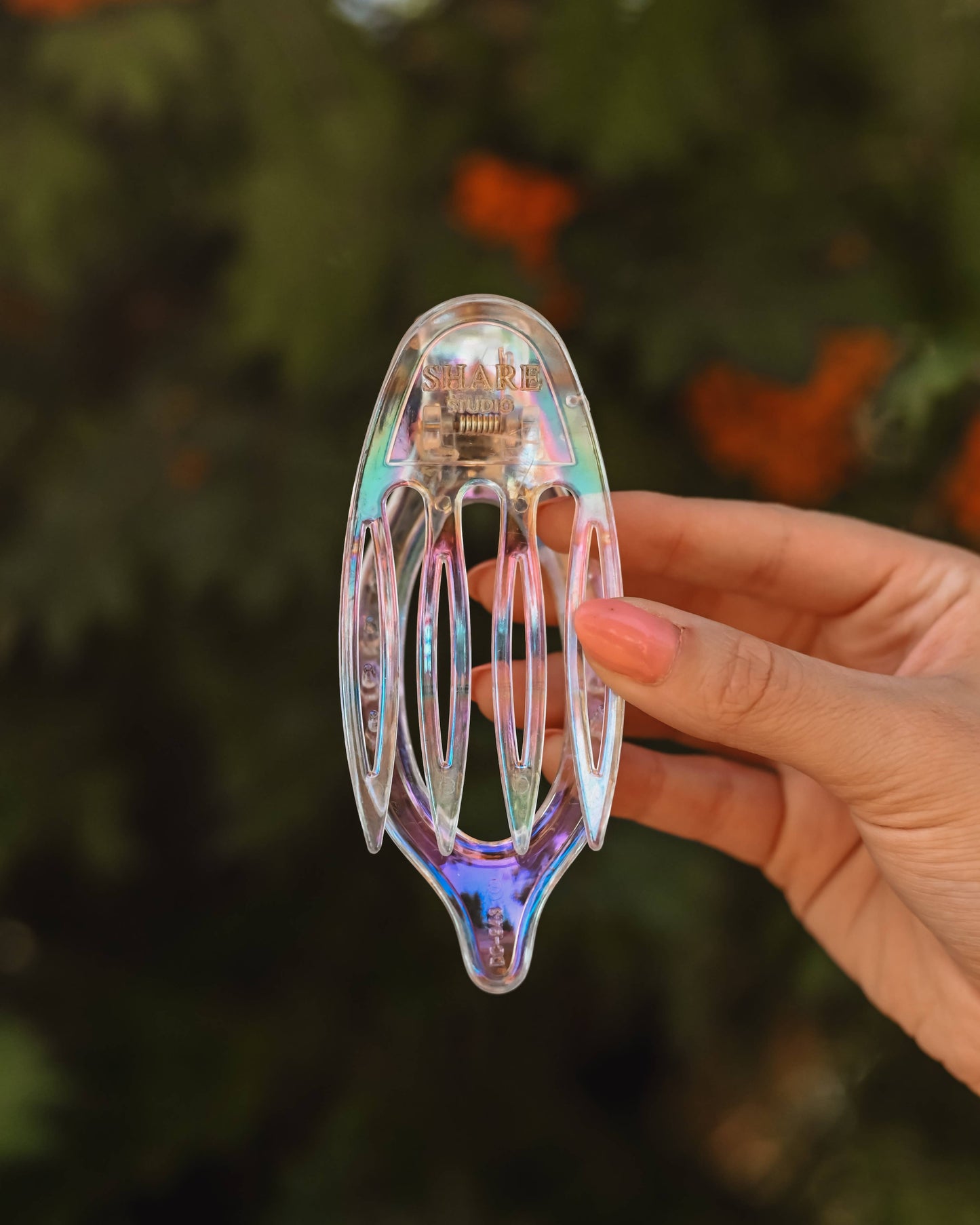 Iridescent Holographic Lay Flat Wide Hair Clip