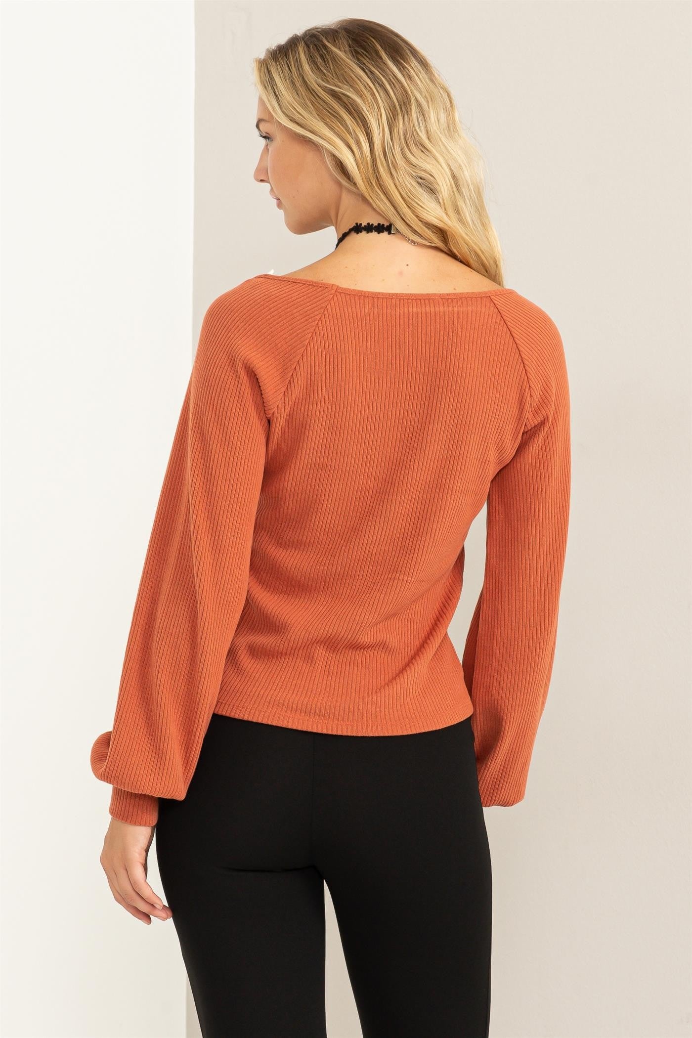 Lolette-Square Neck Balloon Sleeve Top