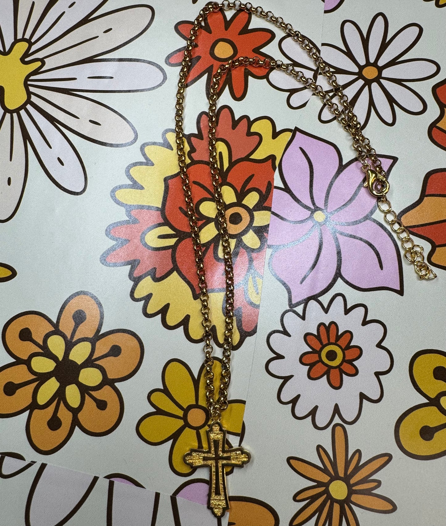 Gold Cross Chain Necklace