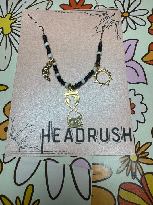 Time-Beaded Charmed Gold Necklace