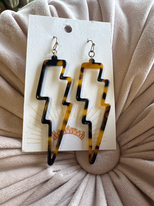 Tortoise Lightning Earrings