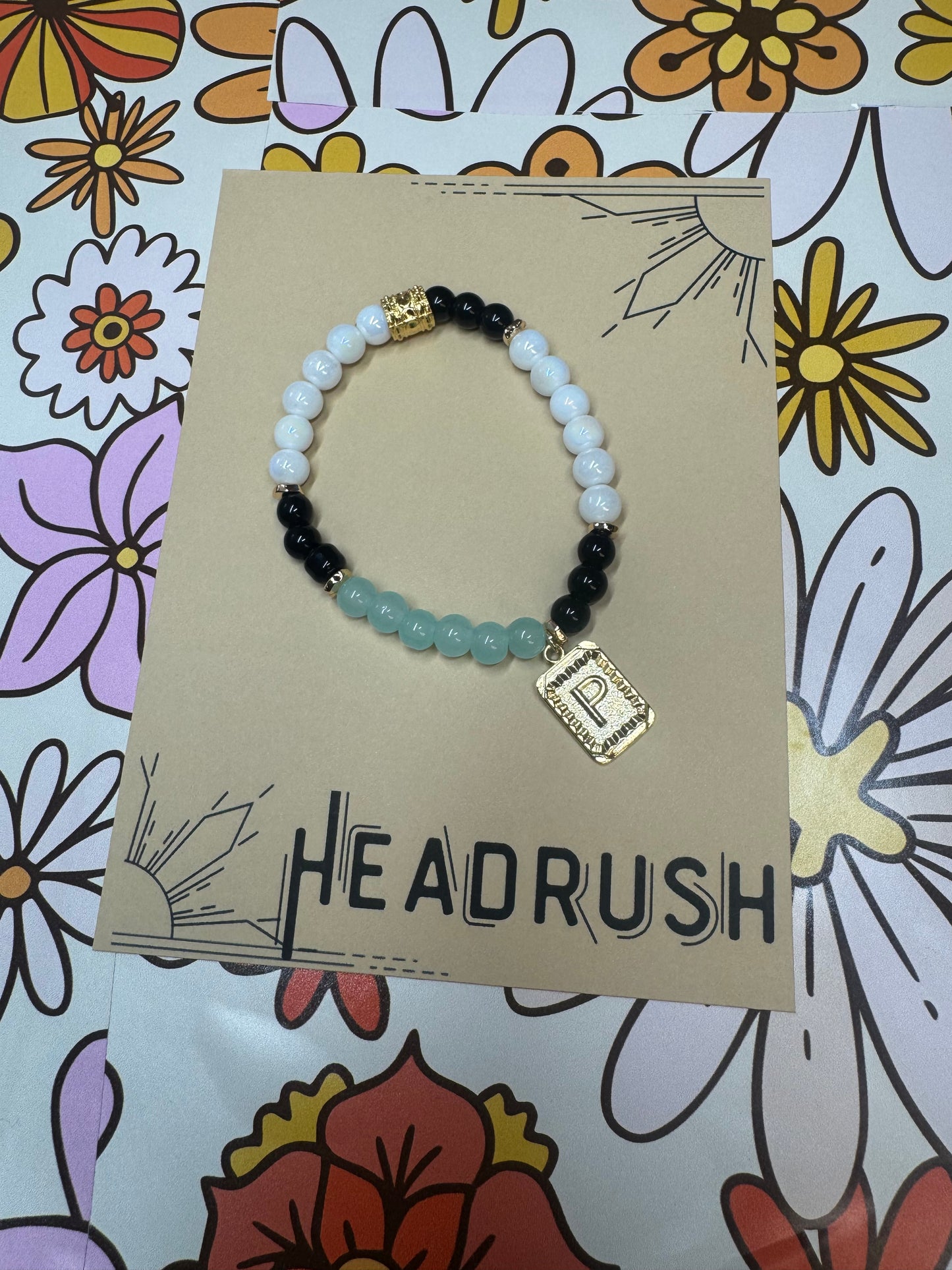 Customized Hand Crafted Beaded Initial Bracelet