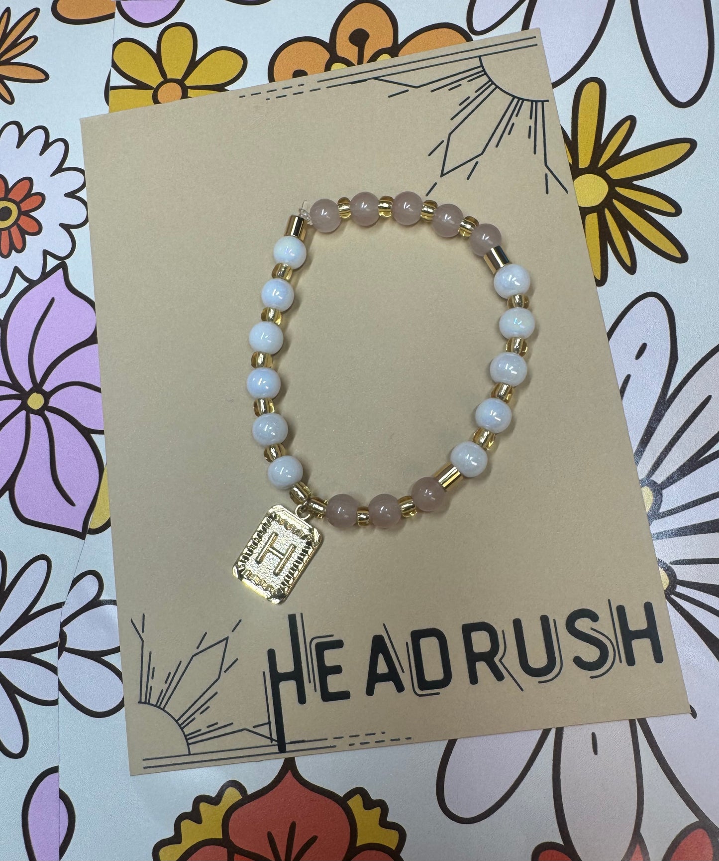 Customized Hand Crafted Beaded Initial Bracelet