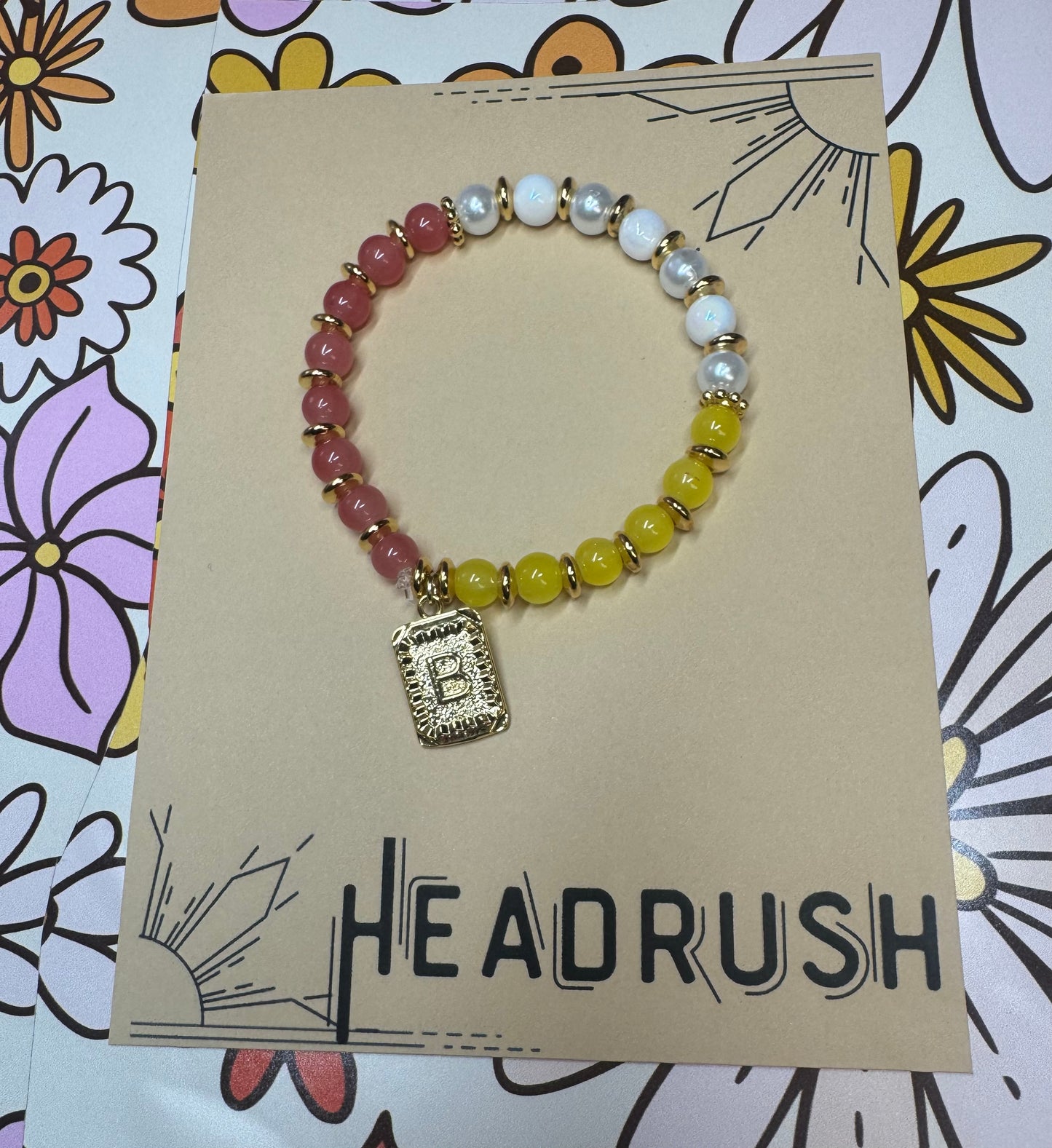 Customized Hand Crafted Beaded Initial Bracelet