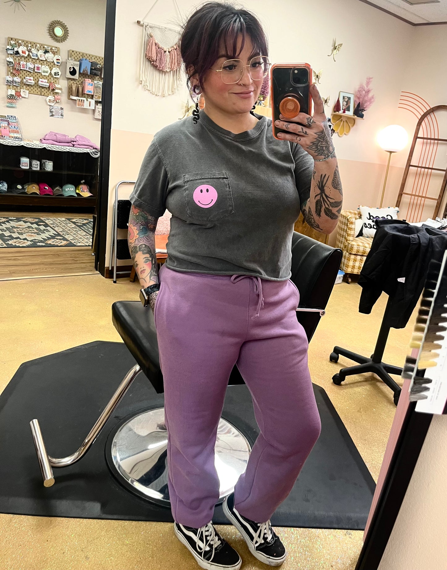 Plum Happy Fleece Jogger Pants