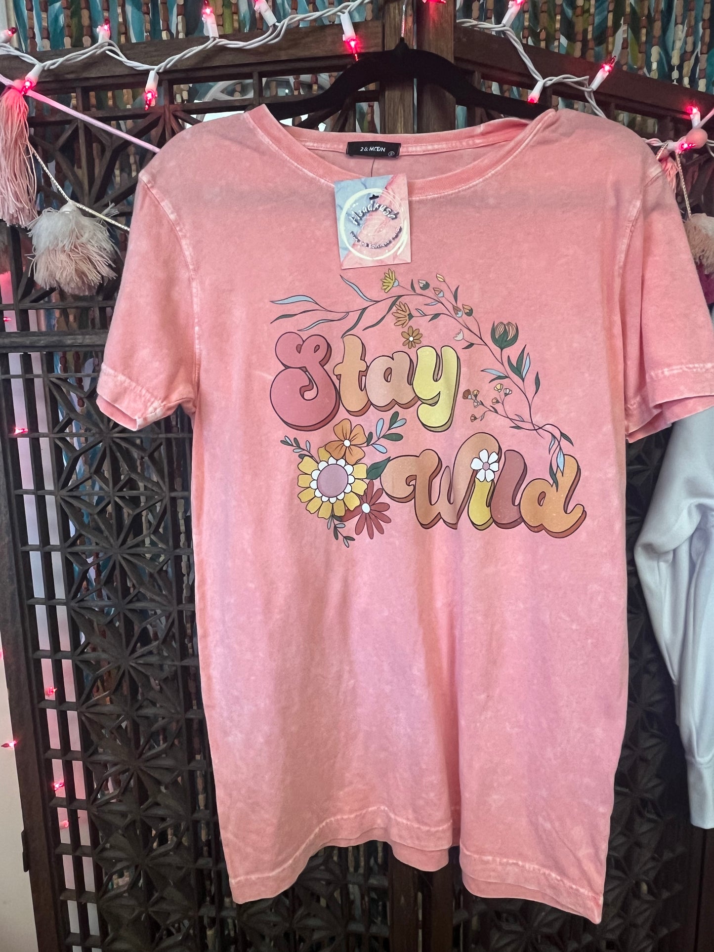 Pink Lemonade,Acid Wash Graphic Short Sleeve T Shirt