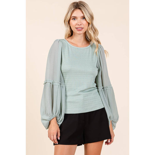 Laura-Sage Chiffon Long Sleeve Blouse