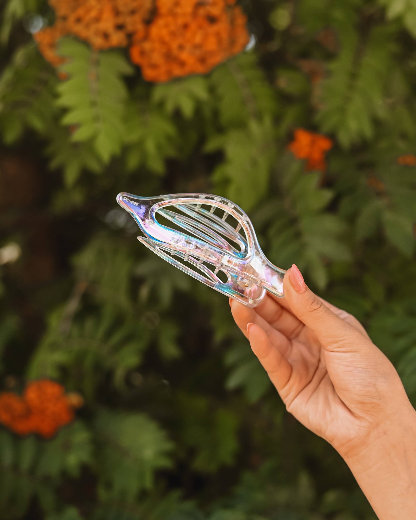 Iridescent Holographic Lay Flat Wide Hair Clip