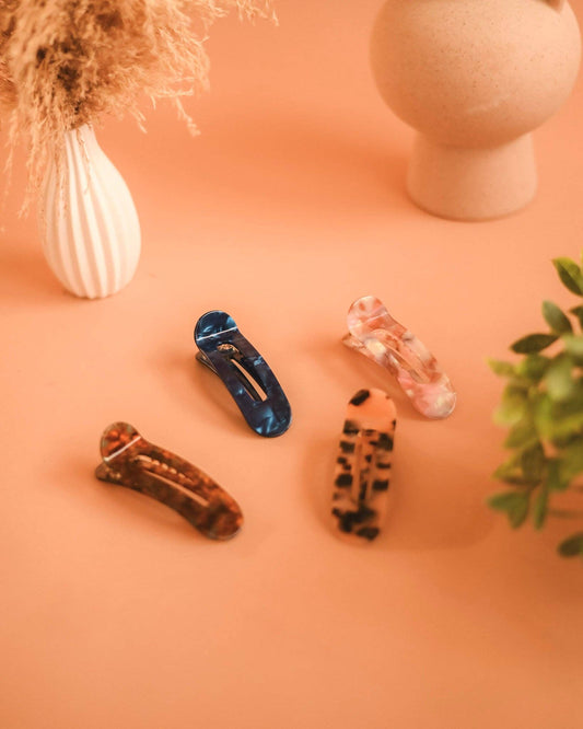 Luxe Lay Flat Hair Clip in Blue // Eco-Conscious