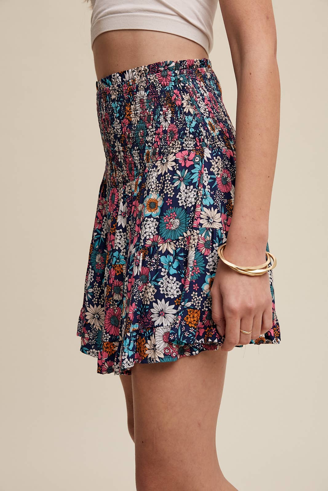 Floral Shirred Convertible Top or Skirt