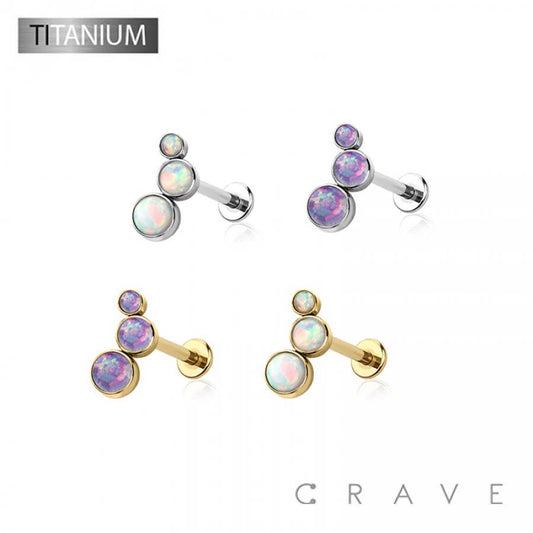 Opal Implant Titanium Threadless Earring-Body Jewelry