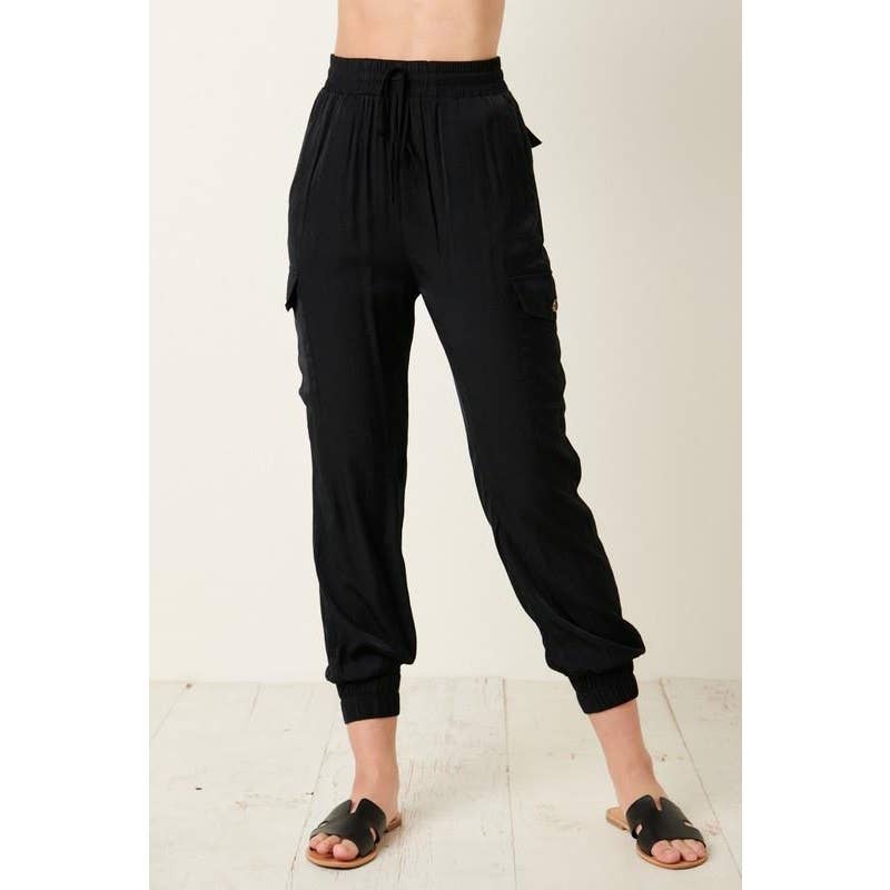 Paisley-Satin Jogger Pants