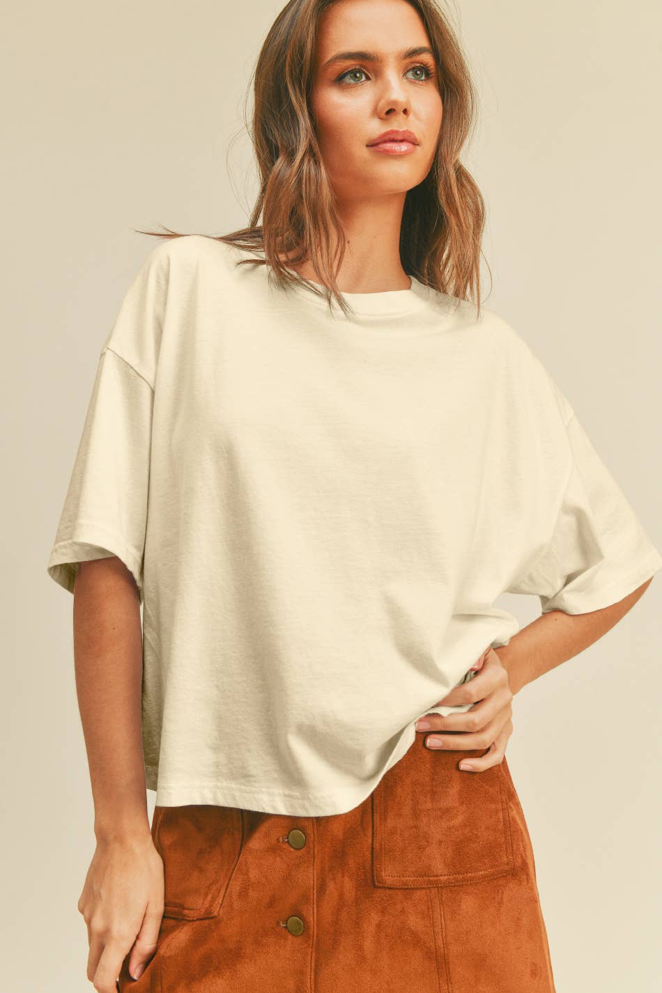 Blank Long Cropped T-Shirt