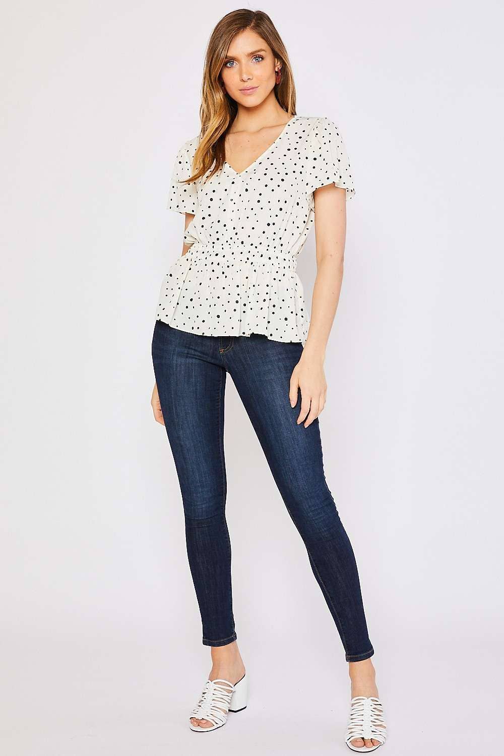Dottie-The Polka Dot Peplum Top