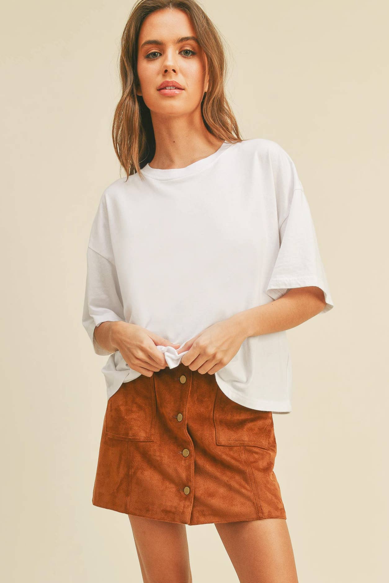 Blank Long Cropped T-Shirt