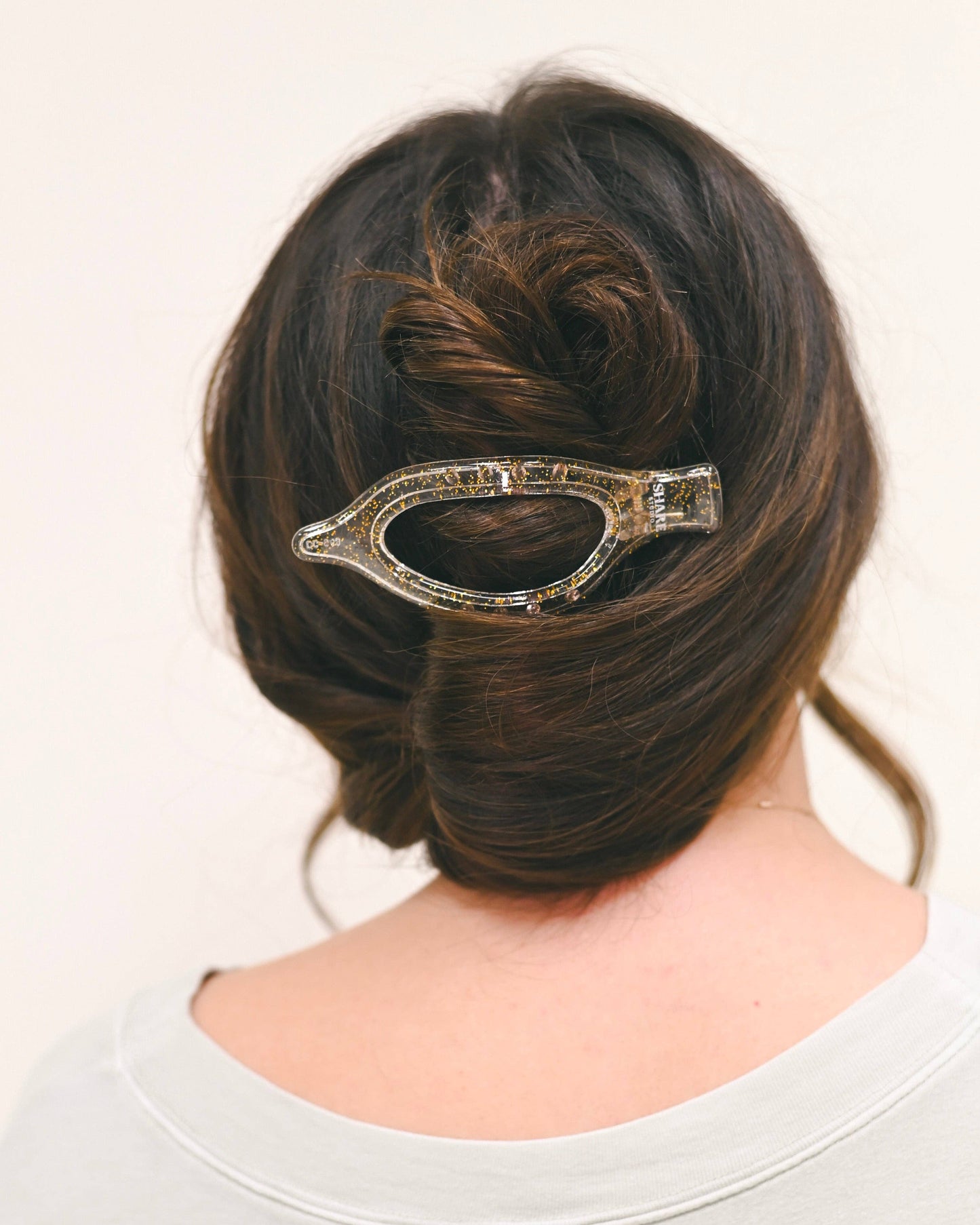 Golden Flakes Wide Lay Flat Hair Clip