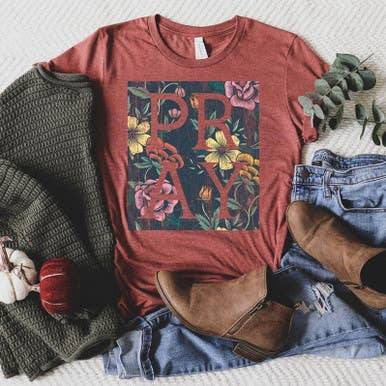 PRAY Floral Distressed DTF Heat Transfer