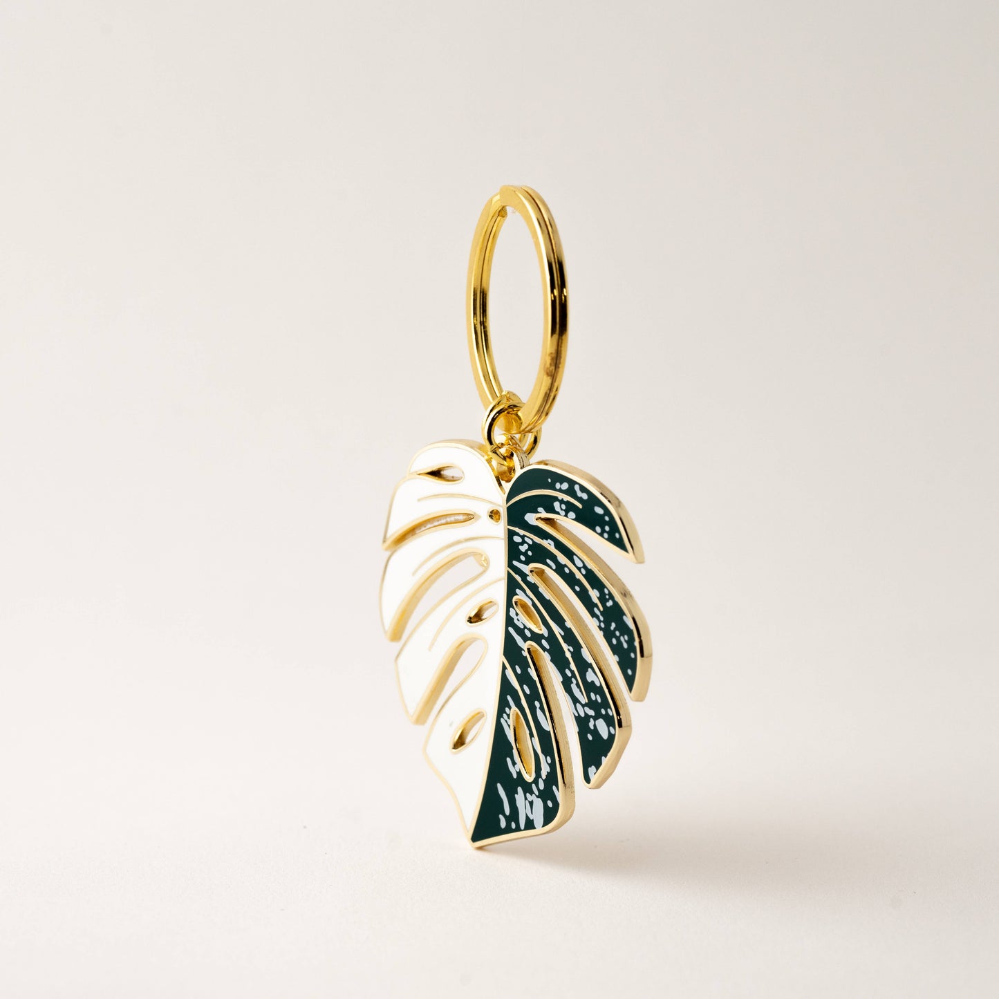 Monstera Albo Keychain & Bag Charm, Plant Keychain Gifts