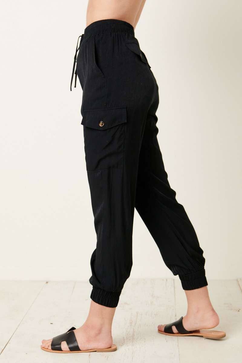 Paisley-Satin Jogger Pants