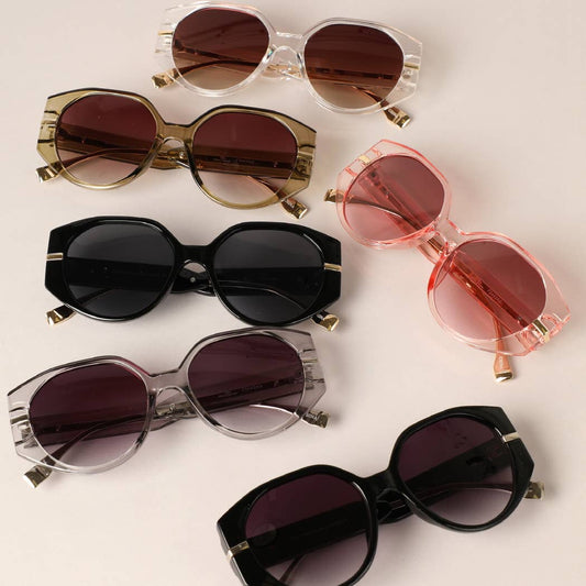 Verona- Bold Clear Round Frame Sunglasses