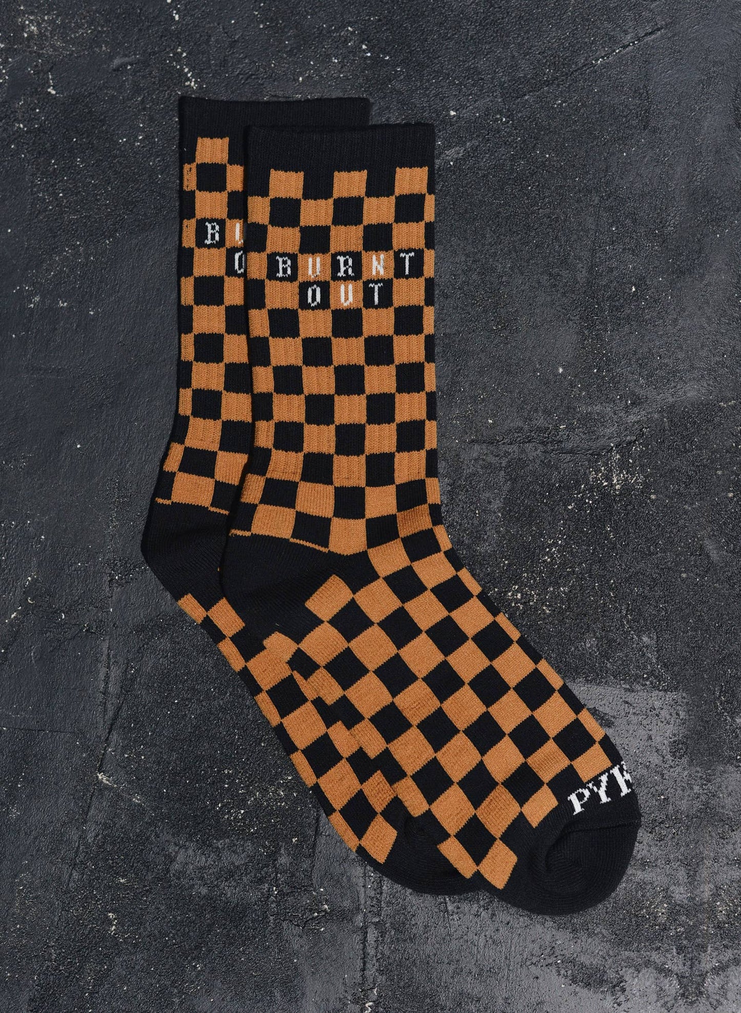 Burnt Out Vintage Crew Checkerboard Socks