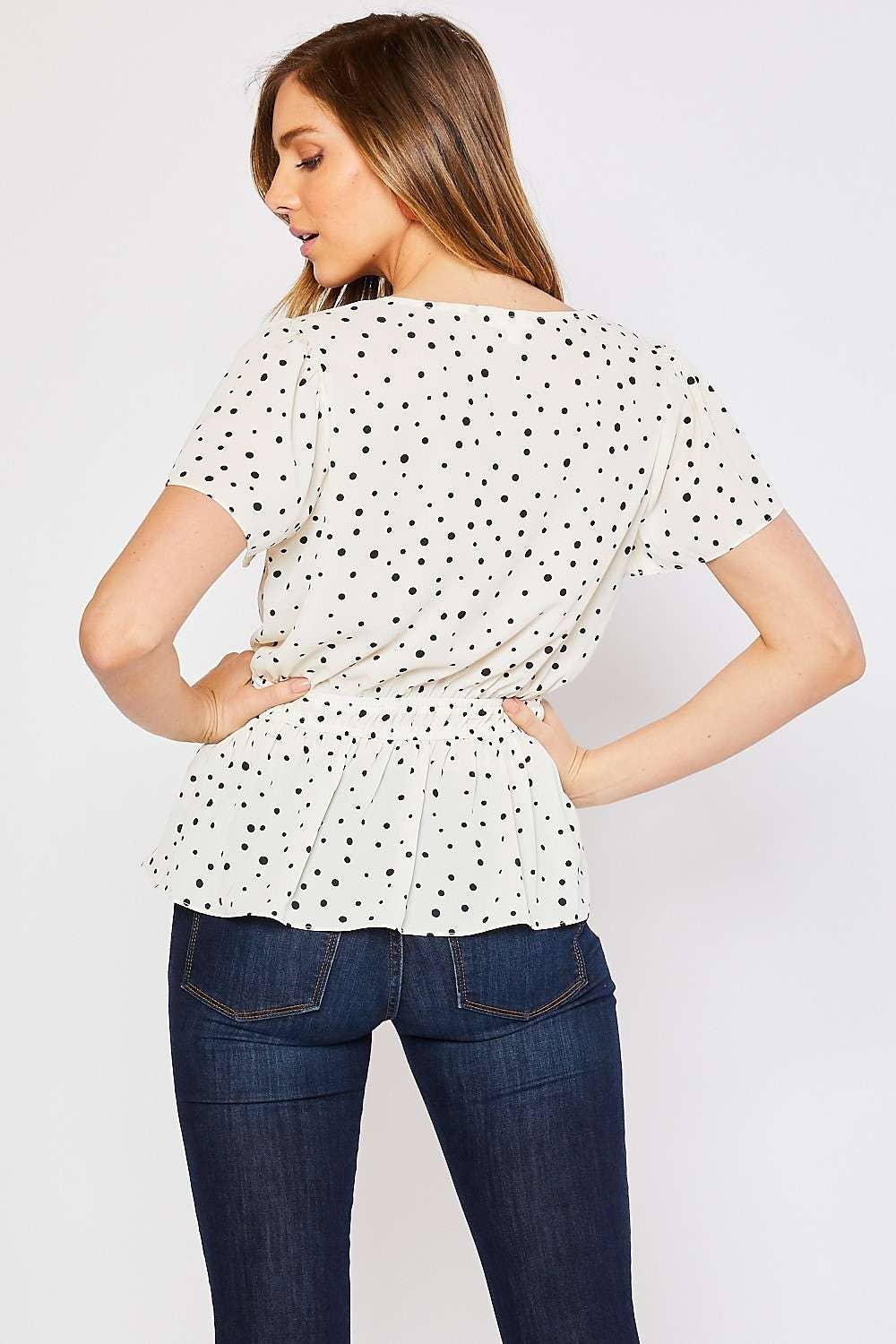 Dottie-The Polka Dot Peplum Top