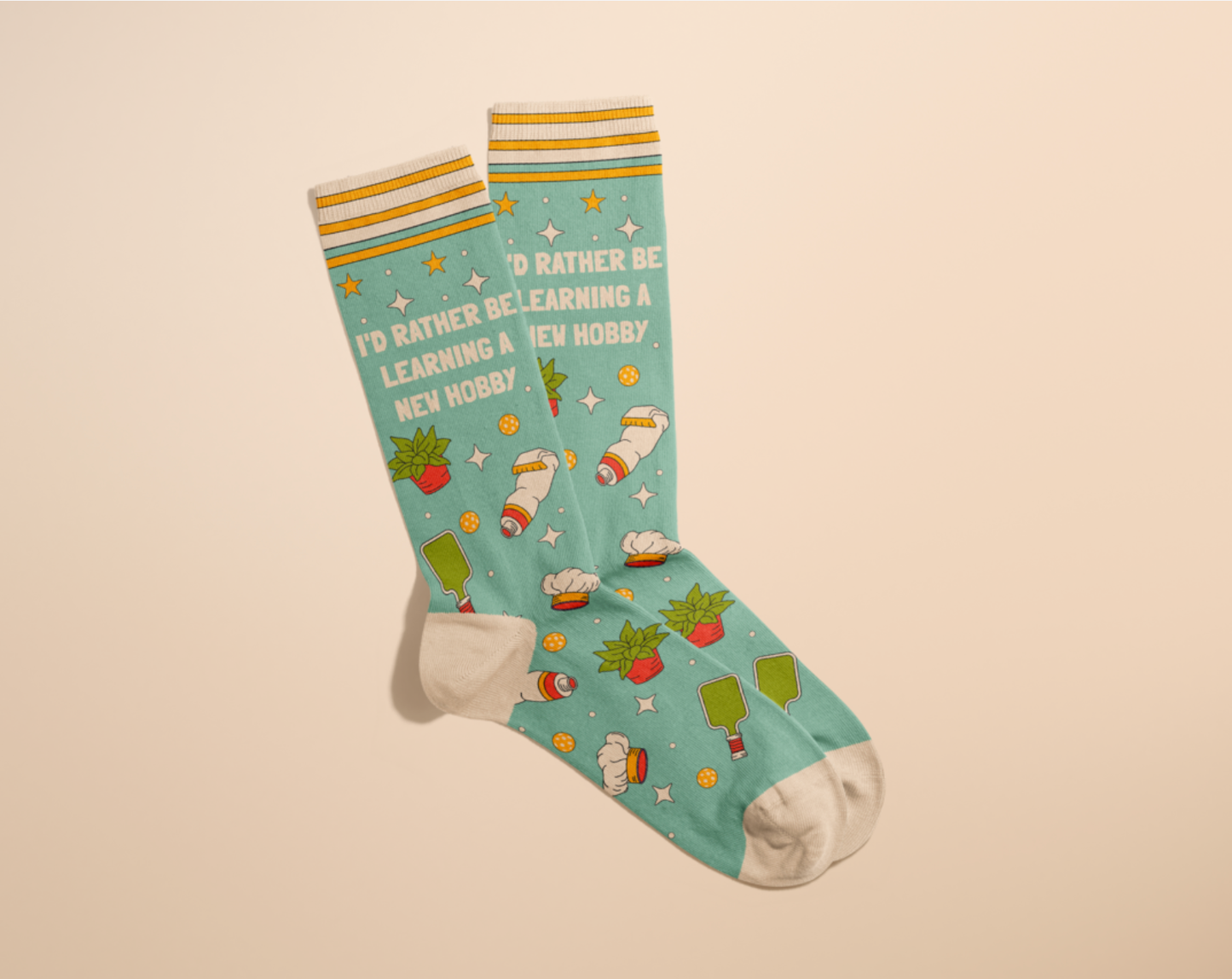 I'd Rather Be Learning A New Hobby Socks (art, gifts, craft)
