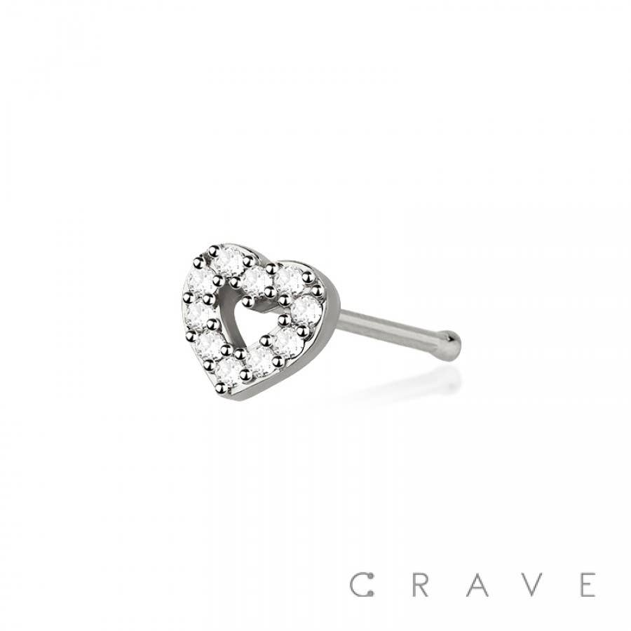 Snazzy Heart Gemstone Nose Bone Ring