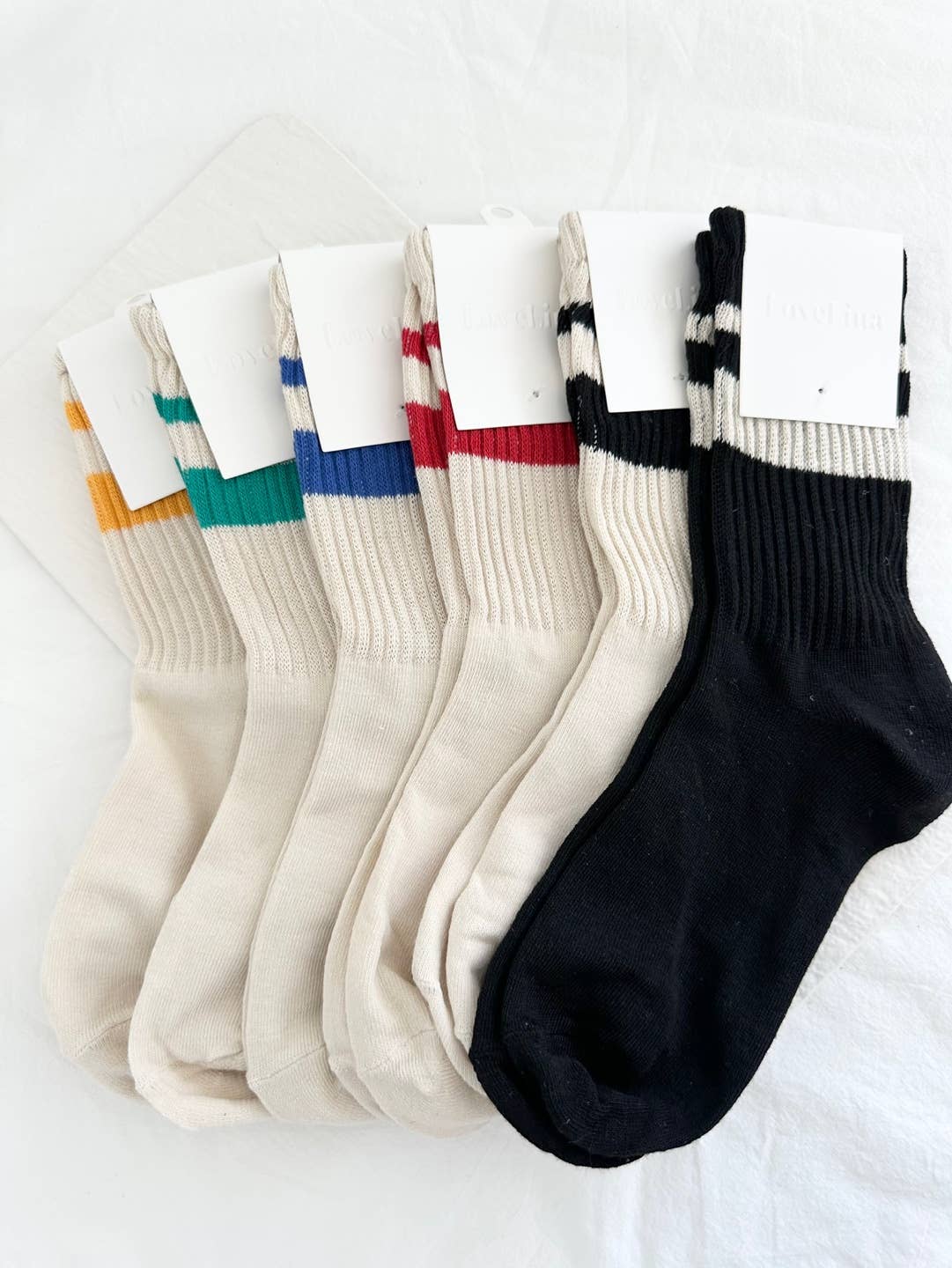 Striped Crew Socks - JUCO