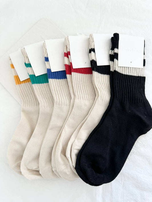Striped Crew Socks - JUCO