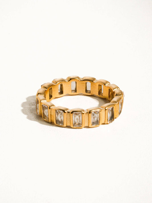Lina-Sterling Gold Non-Tarnish Gold Rhinestone Ring